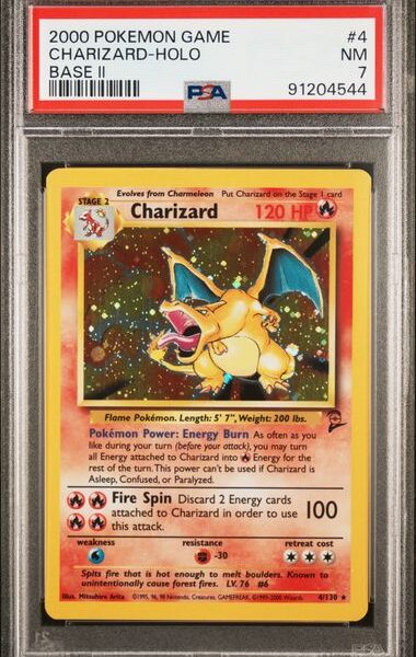 Trading Card Game Charizard 2000 Base Set 2 Holo #4/130 PSA 7 – Official TCG Product