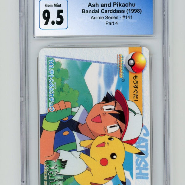 Trading Card Game Ash and Pikachu 1998 Pocket Monsters () Bandai Carddass #141 CGC 9.5 – Official TCG Product