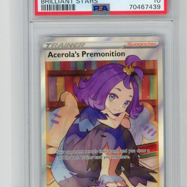 Trading Card Game Acerola's Premonition Full Art 2022 Brilliant Stars PSA 10 – Official TCG Product