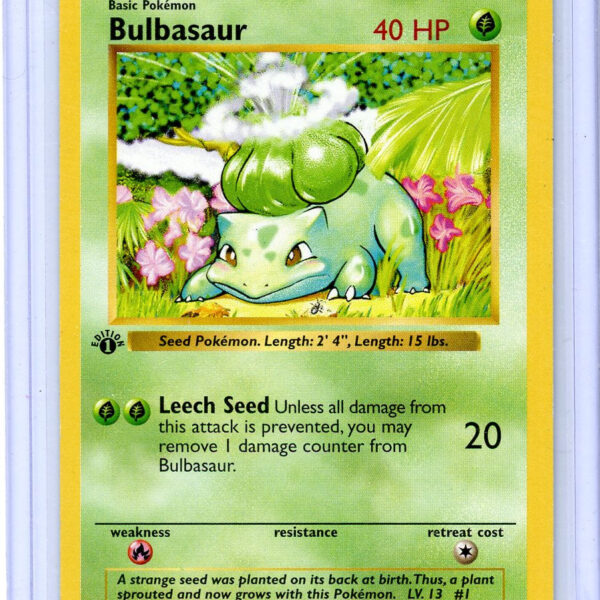 Trading Card Game Bulbasaur 1999 Base Set 1st Edition Shadowless #44/102 – Official TCG Product