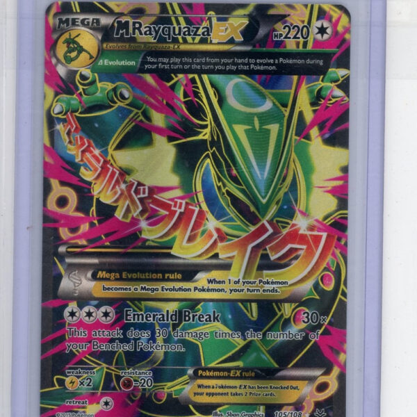 Trading Card Game Mega Rayquaza EX Roaring Skies Full-Art #105/108 – Official TCG Product