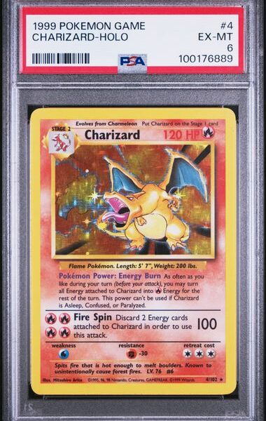 Trading Card Game Charizard 1999 Base Set Holo #4/102 PSA 6 – Official TCG Product